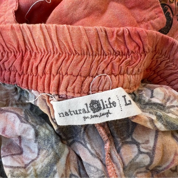 NATURAL LIFE Orange and Black Paisley Tunic Set Pants Top Women’s Size Large - Picture 10 of 11